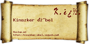 Kinszker Ábel névjegykártya