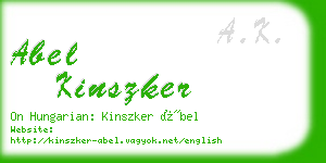 abel kinszker business card